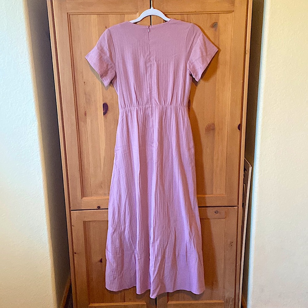 Roolee Orchid-Pink Faux Wrap Dress - Gem